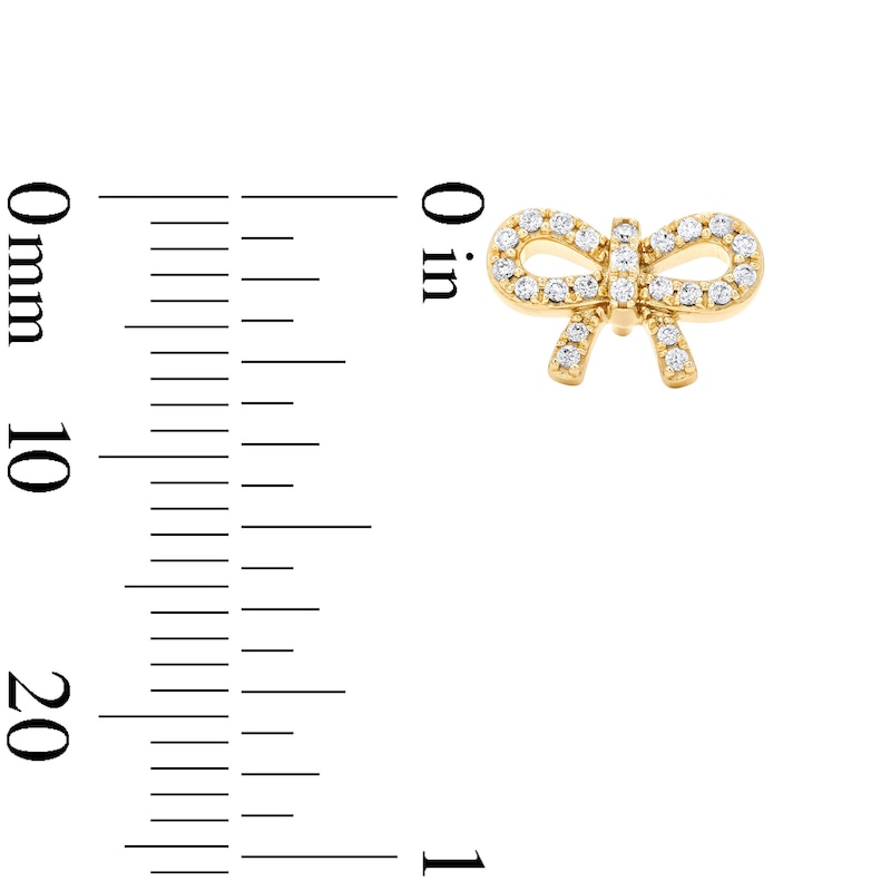 Main Image 2 of 1/4 CT. T.W. Lab-Grown Diamond Bow Stud Earrings in Sterling Silver with 10K Gold Plate (F/VS2)