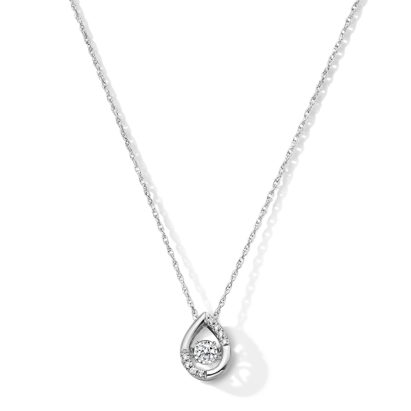 Main Image 1 of 1/10 CT. T.W. Lab-Grown Diamond Teardrop Pendant in Sterling Silver (F/VS2)