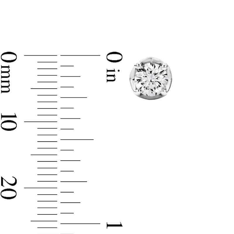 Main Image 3 of 1 CT. T.W. Lab-Grown Diamond Solitaire Hidden Accent Stud Earrings in 10K White Gold (F/SI2)