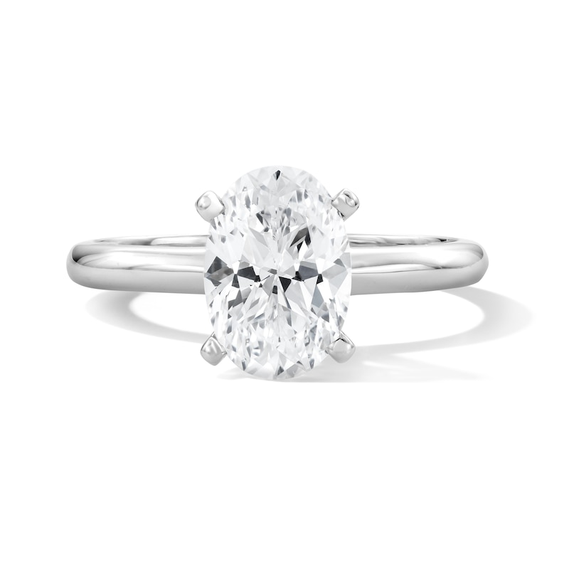 Main Image 1 of 1-1/2 CT. T.W. Oval Certified Lab-Grown Diamond Solitaire Engagement Ring in Platinum (F/VS2)