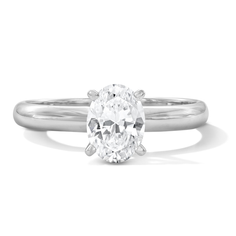 Main Image 1 of 1 CT. T.W. Oval Certified Lab-Grown Diamond Solitaire Engagement Ring in Platinum (F/VS2)