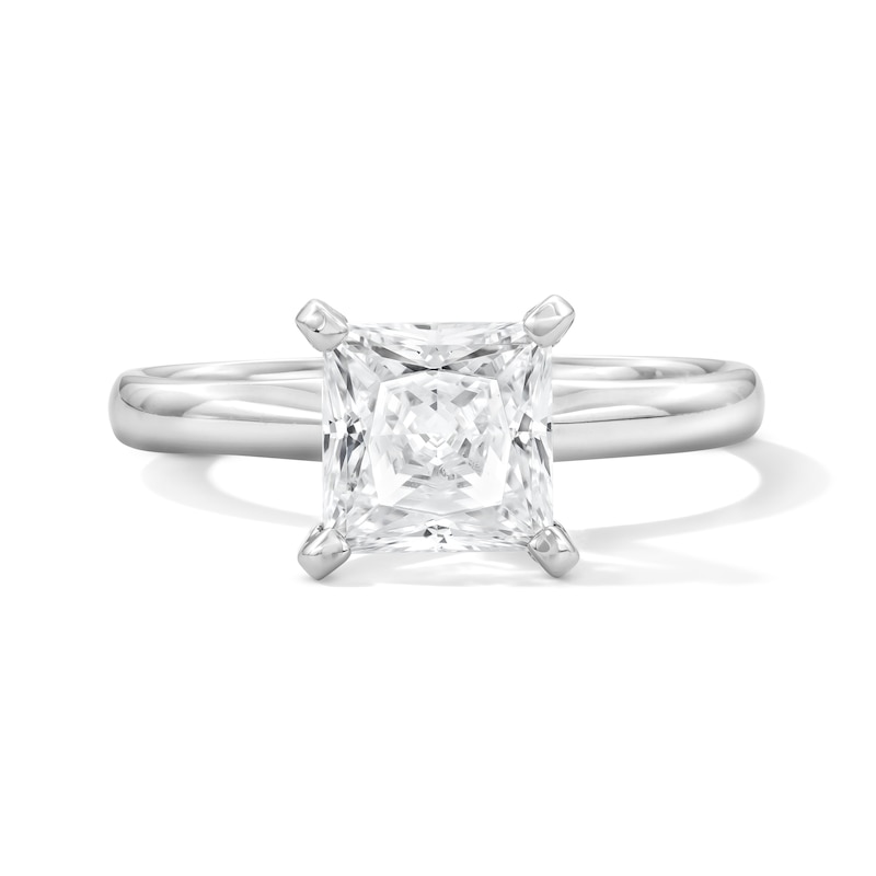 Main Image 1 of 1-1/2 CT. T.W. Princess-Cut Certified Lab-Grown Diamond Solitaire Engagement Ring in Platinum (F/VS2)