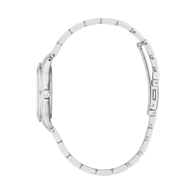 Main Image 2 of Ladies' Bulova Watch with Black Mother of Pearl Dial and Crystal Bezel (Model: 96L300)