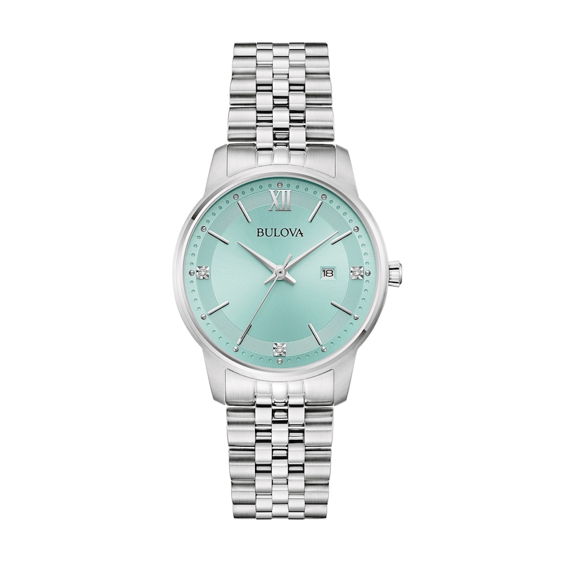 Main Image 1 of Ladies' Bulova Classic Watch with Diamond Accented Blue Dial (Model: 96P259)