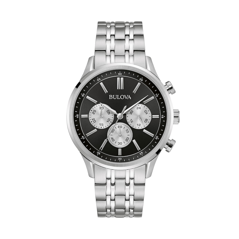 Main Image 1 of Men's Bulova Classic Chronograph Watch with Black Dial (Model: 96A295)