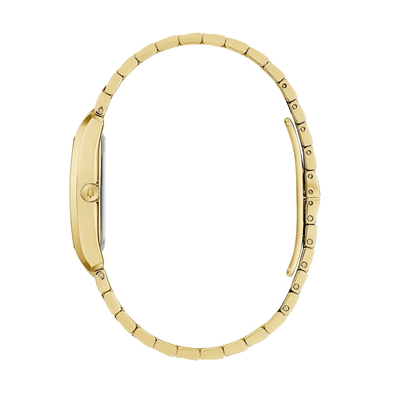 Main Image 2 of Ladies' Bulova Tank Gold-Tone IP Watch with Diamond Accents and Champagne Dial (Model: 97P160)