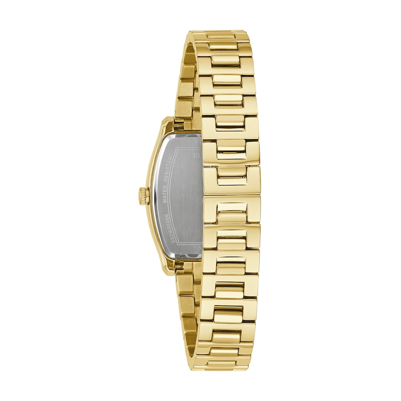 Main Image 3 of Ladies' Bulova Tank Gold-Tone IP Watch with Diamond Accents and Champagne Dial (Model: 97P160)