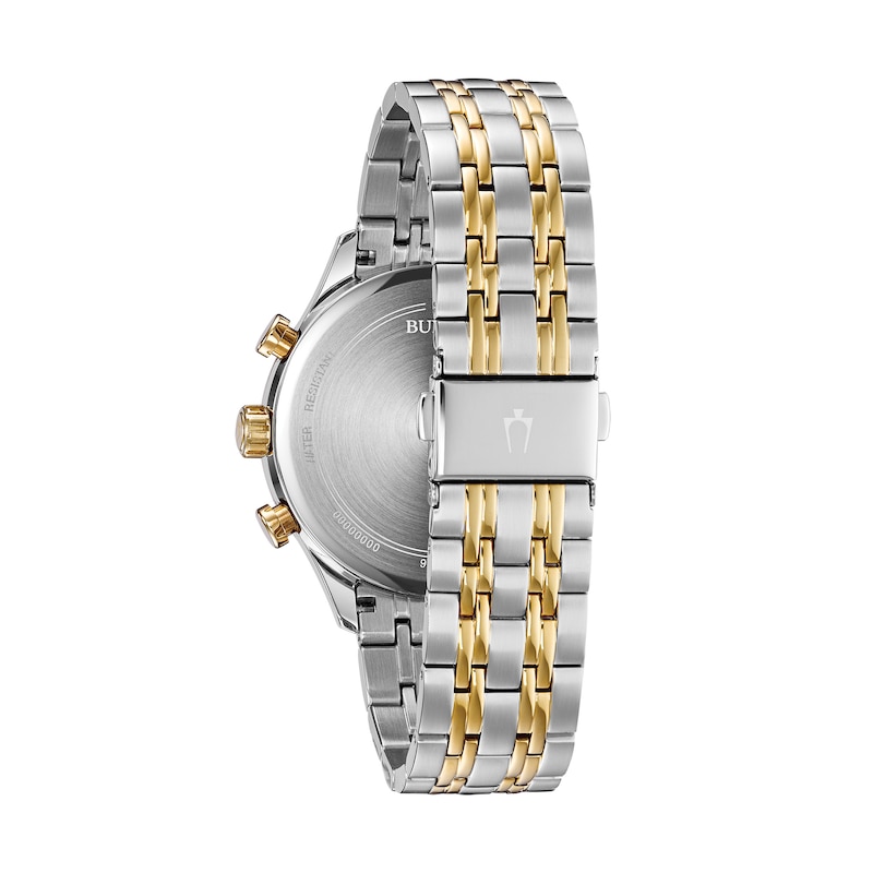 Main Image 3 of Men's Bulova Two-Tone IP Chronograph Watch with Grey Dial (Model: 98A215)