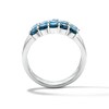 Thumbnail Image 3 of Tri-Color Blue Topaz Three-Row Stacked Ring in Sterling Silver