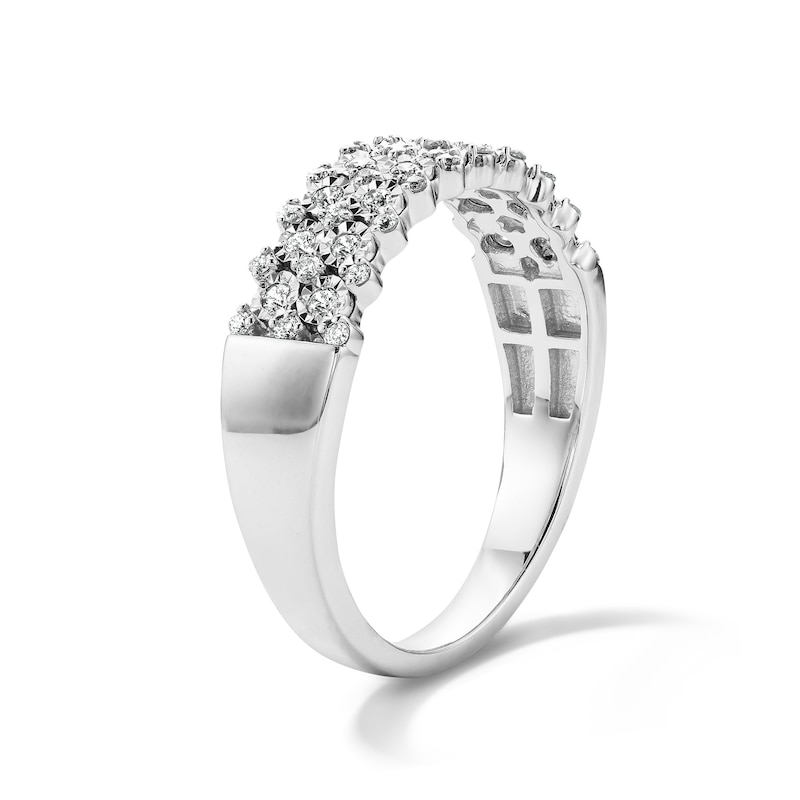 Main Image 5 of 1/4 CT. T.W. Diamond Multi-Row Anniversary Band in 10K White Gold