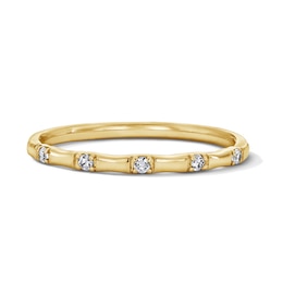 1/20 CT. T.W. Diamond Stackable Bamboo Anniversary Band in 10K Gold
