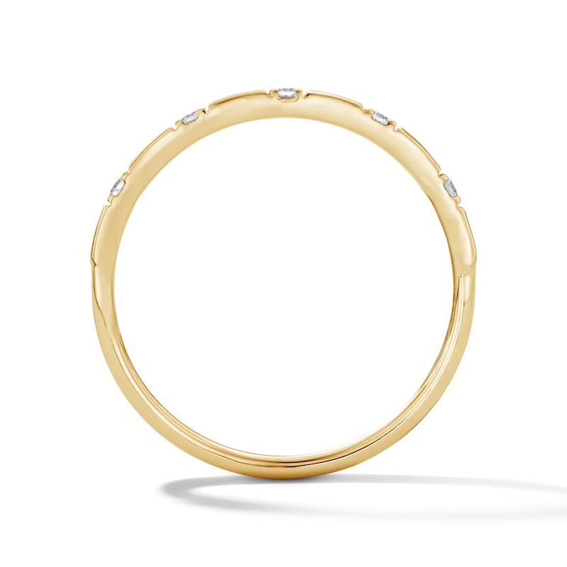 Main Image 3 of 1/20 CT. T.W. Diamond Stackable Bamboo Anniversary Band in 10K Gold