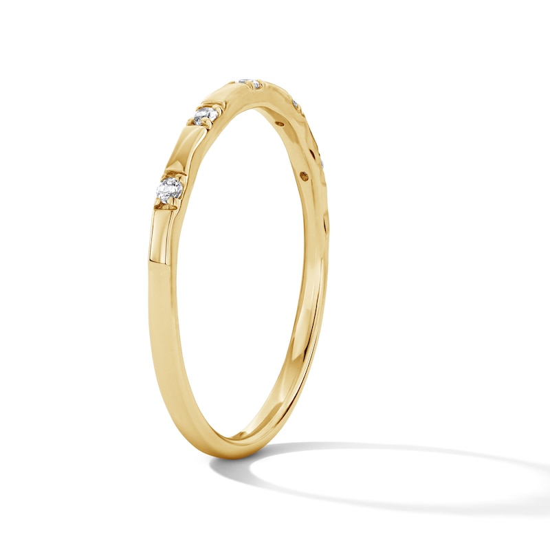 Main Image 4 of 1/20 CT. T.W. Diamond Stackable Bamboo Anniversary Band in 10K Gold