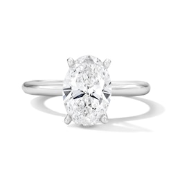 2 CT. T.W. Oval Certified Lab-Grown Diamond Solitaire Engagement Ring in Platinum (F/VS2)