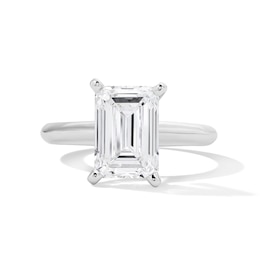 3 CT. T.W. Emerald-Cut Certified Lab-Grown Diamond Solitaire Engagement Ring in Platinum (F/VS2)