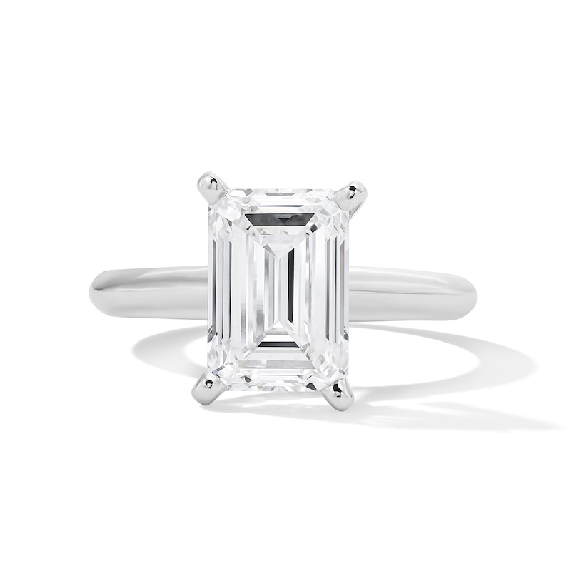 Main Image 1 of 3 CT. T.W. Emerald-Cut Certified Lab-Grown Diamond Solitaire Engagement Ring in Platinum (F/VS2)