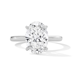 3 CT. T.W. Oval Certified Lab-Grown Diamond Solitaire Engagement Ring in Platinum (F/VS2)