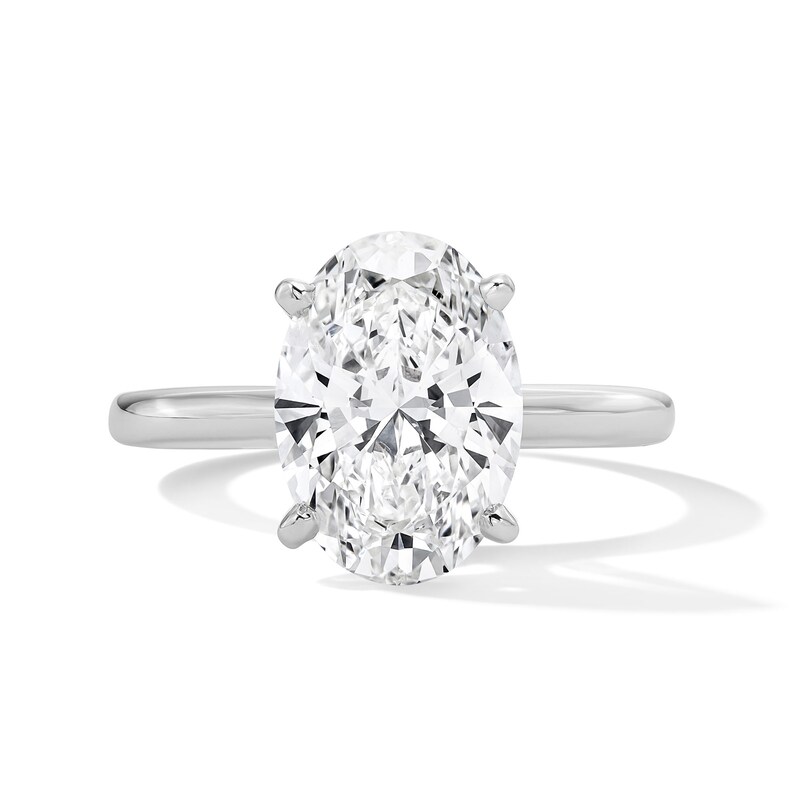 Main Image 1 of 3 CT. T.W. Oval Certified Lab-Grown Diamond Solitaire Engagement Ring in Platinum (F/VS2)