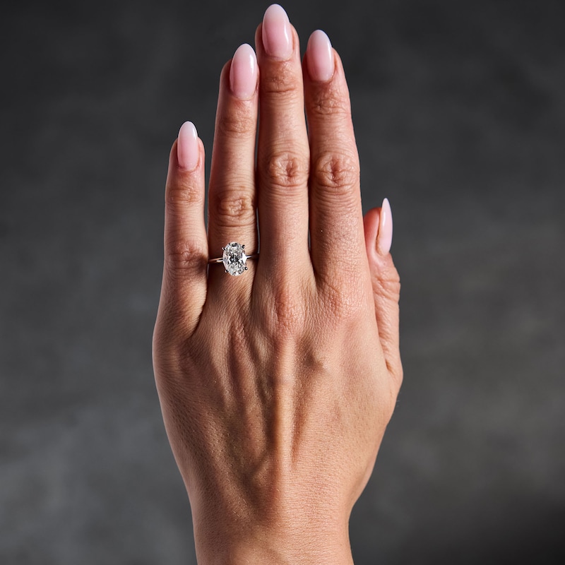 Main Image 2 of 3 CT. T.W. Oval Certified Lab-Grown Diamond Solitaire Engagement Ring in Platinum (F/VS2)