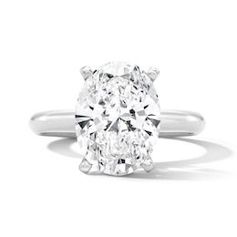 4 CT. T.W. Oval Certified Lab-Grown Diamond Solitaire Engagement Ring in Platinum (F/VS2)