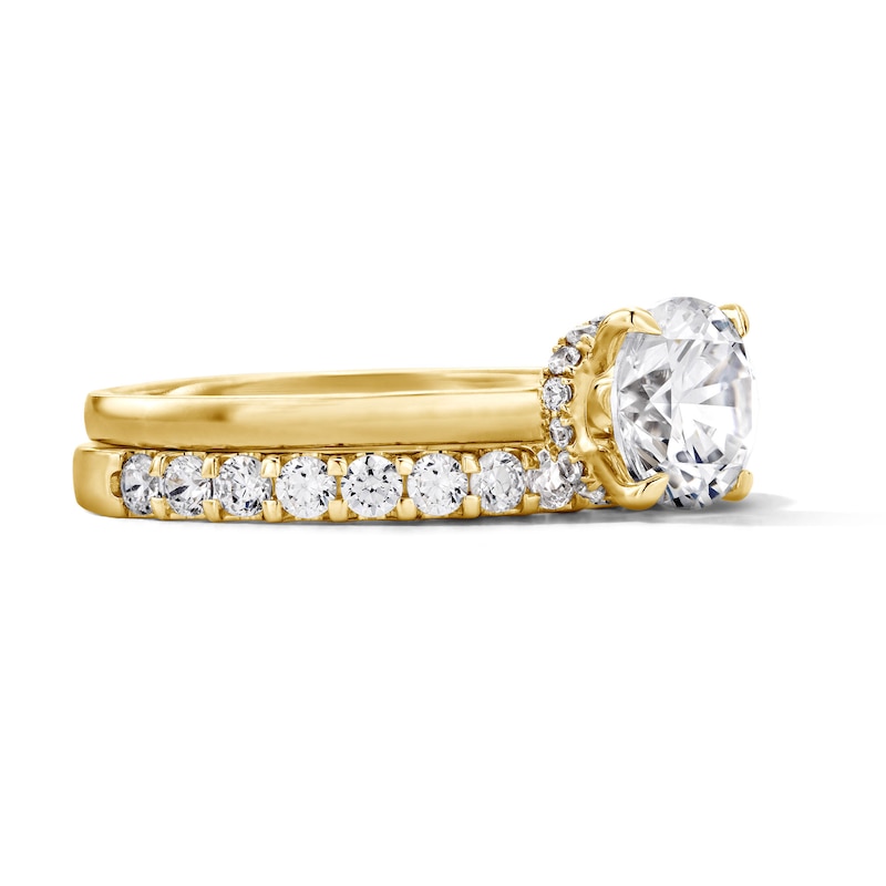 Main Image 3 of 2 CT. T.W. Certified Lab-Grown Diamond Solitaire Bridal Set in 14K Gold (F/VS2)