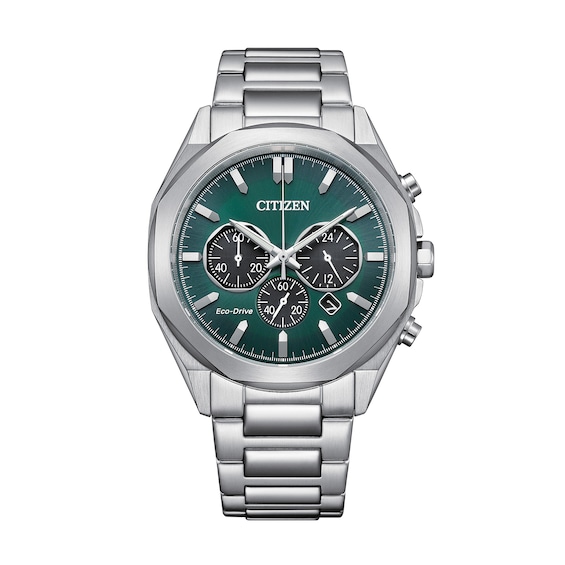 Men's Citizen Eco-Drive® Sport Casual Chronograph Watch with Green Dial (Model: CA4590-81X
