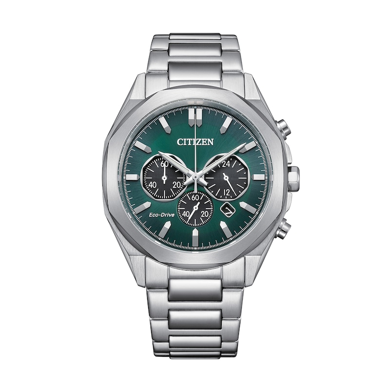 Main Image 1 of Men's Citizen Eco-Drive® Sport Casual Chronograph Watch with Green Dial (Model: CA4590-81X)