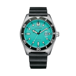 Men's Citizen Eco-Drive® Sport Casual Watch with Blue Dial and Black Strap (Model: AW1760-14X)