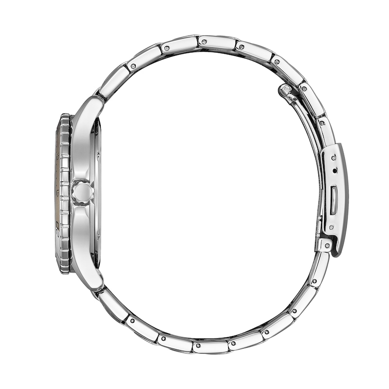 Main Image 2 of Ladies' Citizen Eco-Drive® Weekender Watch with Pink Dial and White Crystal Accents (Model: FE6170-88X)