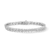 Thumbnail Image 1 of 4 CT. T.W. Baguette-Cut and Round Lab-Grown Diamond Chevron Link Bracelet in 10K White Gold (F/VS2) - 7.25”