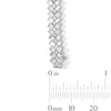 Thumbnail Image 2 of 4 CT. T.W. Baguette-Cut and Round Lab-Grown Diamond Chevron Link Bracelet in 10K White Gold (F/VS2) - 7.25”