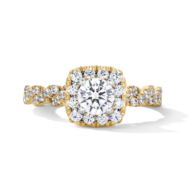 Main Image 1 of 1 CT. T.W. Certified Lab-Grown Diamond Frame Engagement Ring in 14K Gold (F/VS2)