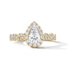Thumbnail Image 1 of 1 CT. T.W. Pear-Shaped Certified Lab-Grown Diamond Frame Engagement Ring in 14K Gold (F/VS2)