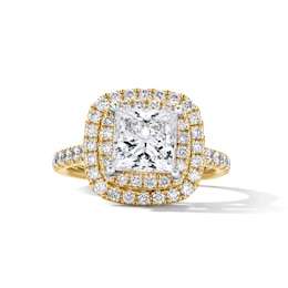 3 CT. T.W. Princess-Cut Certified Lab-Grown Diamond Frame Engagement Ring in 14K Gold (F/VS2)