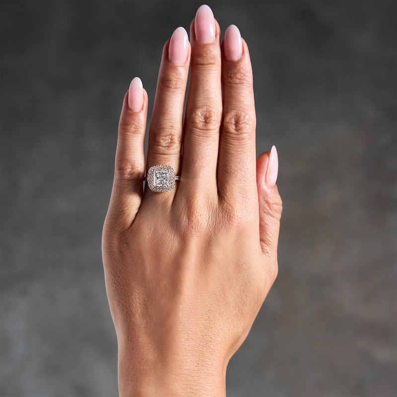 Main Image 2 of 3 CT. T.W. Princess-Cut Certified Lab-Grown Diamond Frame Engagement Ring in 14K Gold (F/VS2)