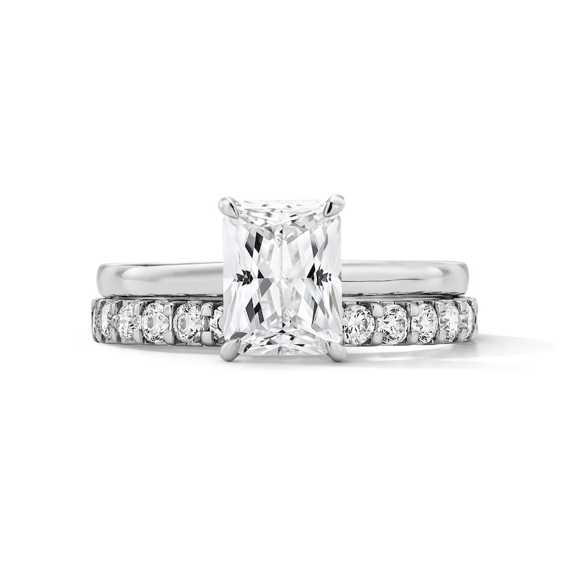 Main Image 1 of 2 CT.T.W. Radiant-Cut Certified Lab-Grown Diamond Solitaire Bridal Set in 14K White Gold (F/VS2)