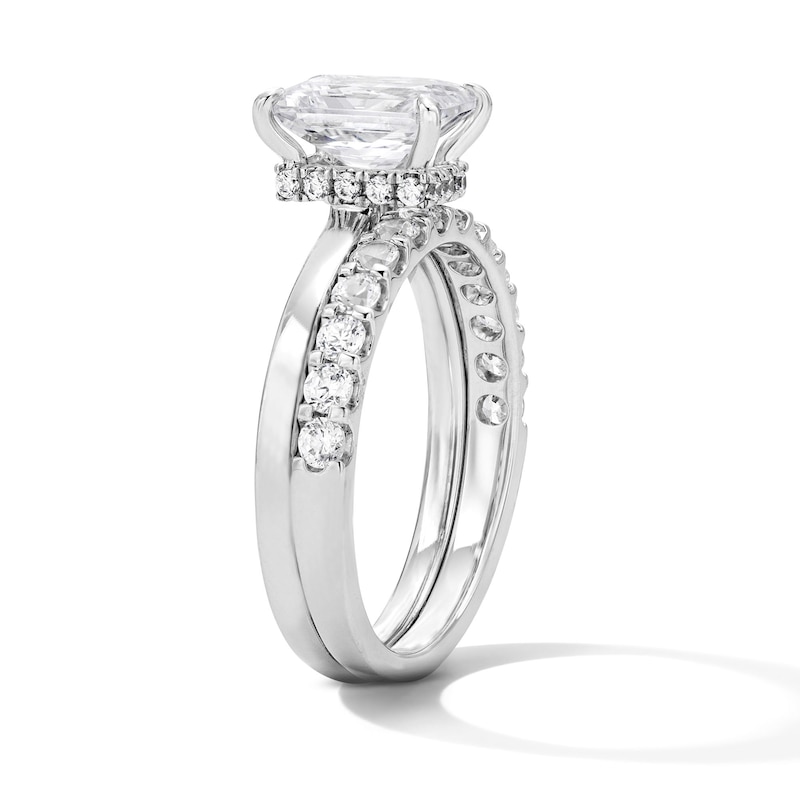 Main Image 4 of 2 CT.T.W. Radiant-Cut Certified Lab-Grown Diamond Solitaire Bridal Set in 14K White Gold (F/VS2)