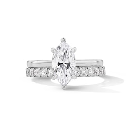 2 CT. T.W. Marquise-Cut Certified Lab-Grown Diamond Solitaire Bridal Set in 14K White Gold (F/VS2)