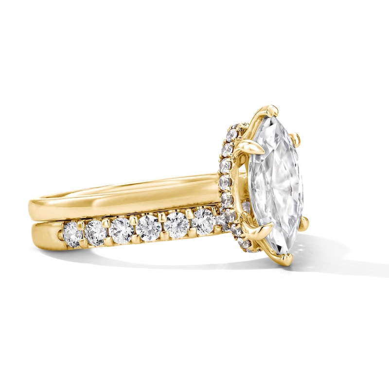 Main Image 3 of 2 CT. T.W. Marquise-Cut Certified Lab-Grown Diamond Solitaire Bridal Set in 14K Gold (F/VS2)
