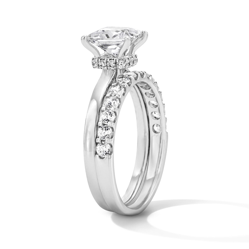 Main Image 4 of 2 CT. T.W. Princess-Cut Certified Lab-Grown Diamond Solitaire Bridal Set in 14K White Gold (F/VS2)