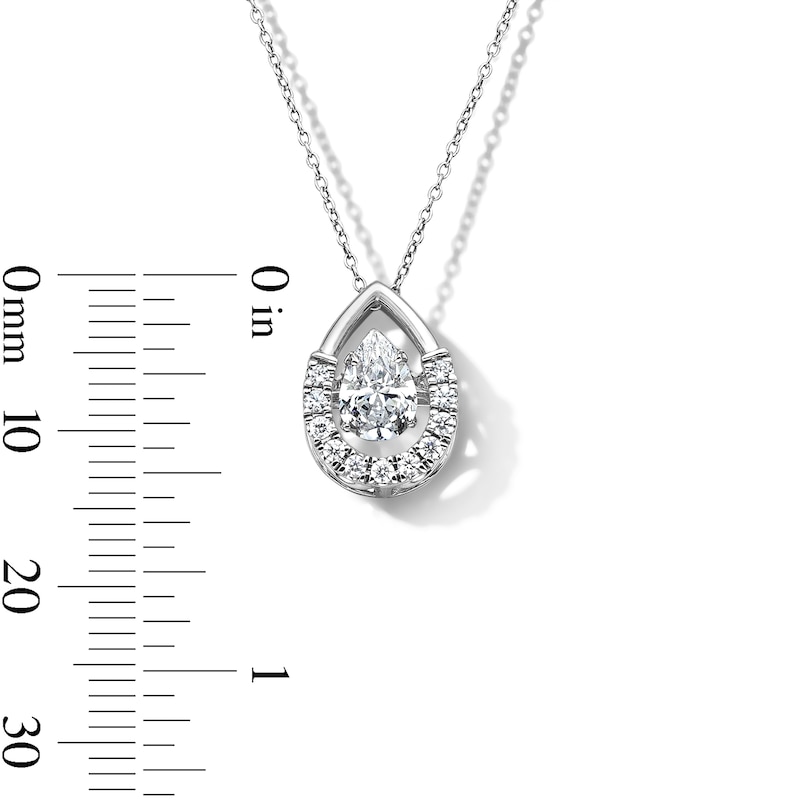 Main Image 2 of 5/8 CT. T.W. Pear-Shaped Lab-Grown Diamond Frame Necklace in 10K White Gold (F/SI2)