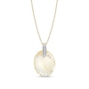 Thumbnail Image 1 of Oval Citrine and 1/20 CT. T.W. Diamond Pendant in 14K Gold
