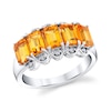 Thumbnail Image 1 of Emerald-Cut Citrine and 1/15 CT. T.W. Diamond Ring in Sterling Silver