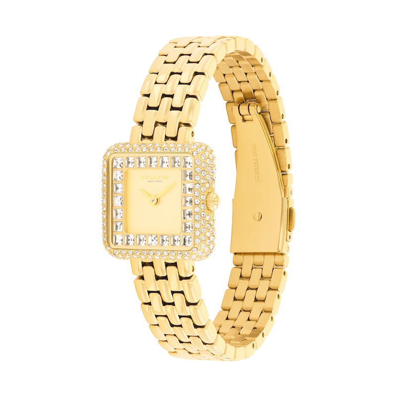 Main Image 2 of Ladies' Coach Cass Crystal Accent Gold-Tone IP Analog Watch with Gold-Tone Dial (Model: 14504559)