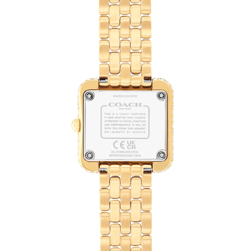 Main Image 3 of Ladies' Coach Cass Crystal Accent Gold-Tone IP Analog Watch with Gold-Tone Dial (Model: 14504559)