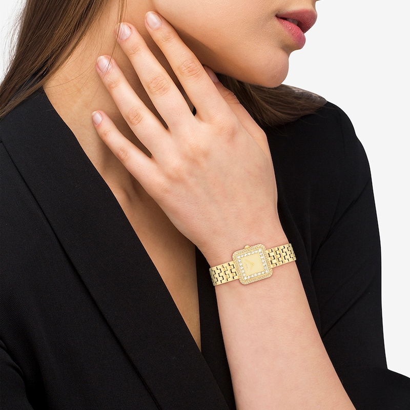 Main Image 4 of Ladies' Coach Cass Crystal Accent Gold-Tone IP Analog Watch with Gold-Tone Dial (Model: 14504559)
