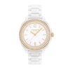 Thumbnail Image 1 of Ladies' Coach Kitt White Ceramic Analog Watch with White Dial and Crystal Bezel (Model: 14504562)
