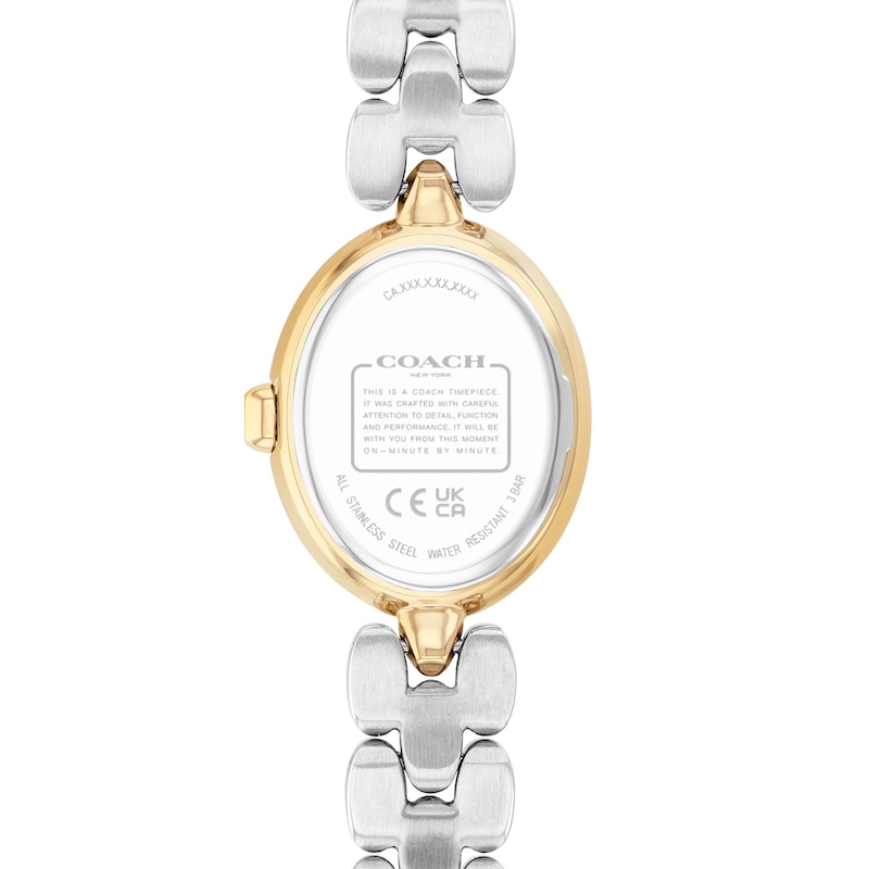 Main Image 4 of Ladies' Coach Sammy Two-Tone Analog Watch with Silver-Tone Oval Dial and Bracelet Set (Model: 14000128)