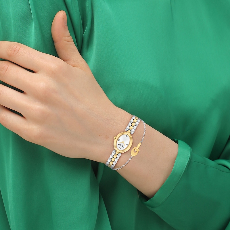 Main Image 6 of Ladies' Coach Sammy Two-Tone Analog Watch with Silver-Tone Oval Dial and Bracelet Set (Model: 14000128)