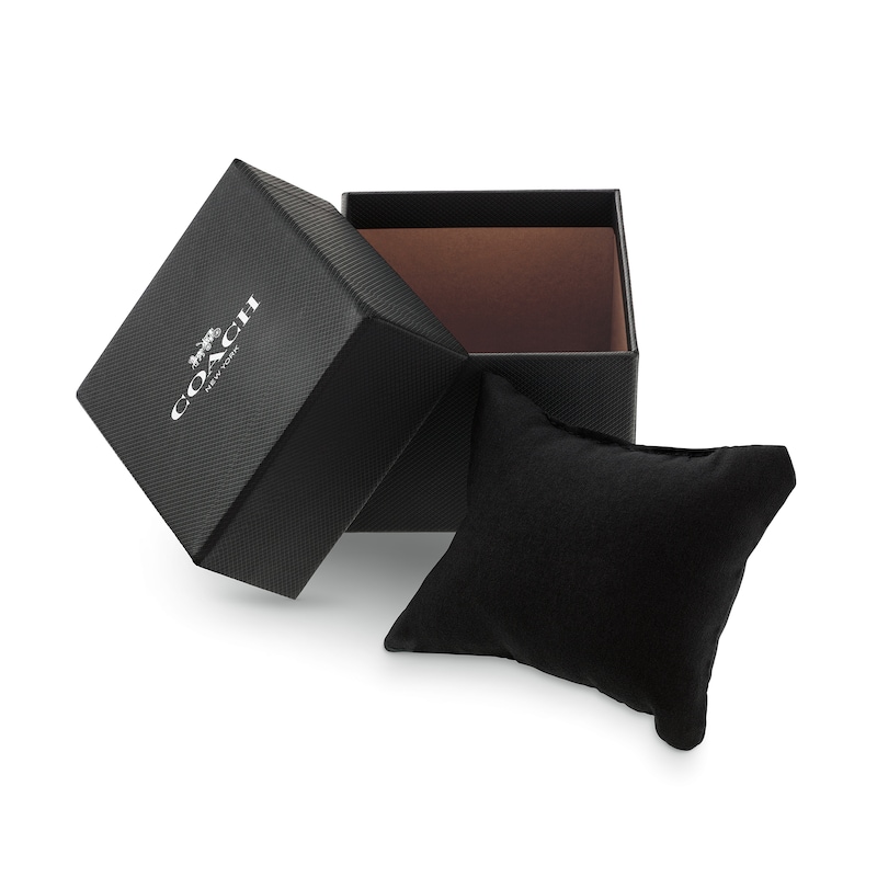 Main Image 5 of Ladies' Coach Mara Gold-Tone IP Analog Watch with Ivory Dial and Brown Leather Strap (Model: 14504584)